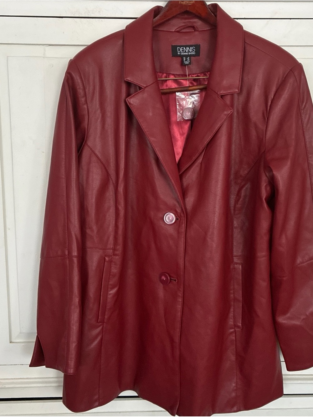 Faux Leather Blazer Jacket 1X Women Dennis Basso New